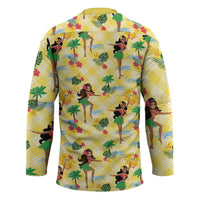 Hawaii Hula Girl Tropical Hockey Jersey Yellow Palaka LT01 - Polynesian Pride