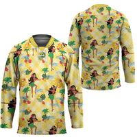 Hawaii Hula Girl Tropical Hockey Jersey Yellow Palaka LT01 - Polynesian Pride
