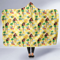Hawaii Hula Girl Tropical Hooded Blanket Yellow Palaka LT01 One Size Yellow - Polynesian Pride