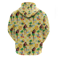Hawaii Hula Girl Tropical Hoodie Yellow Palaka LT01 - Polynesian Pride