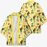 Hawaii Hula Girl Tropical Kimono Yellow Palaka LT01 - Polynesian Pride