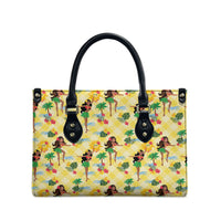 Hawaii Hula Girl Tropical Leather Bag Yellow Palaka LT01 - Polynesian Pride