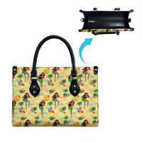 Hawaii Hula Girl Tropical Leather Bag Yellow Palaka LT01 - Polynesian Pride
