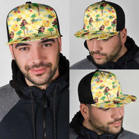 Hawaii Hula Girl Tropical Mesh Trucker Cap Yellow Palaka LT01 - Polynesian Pride