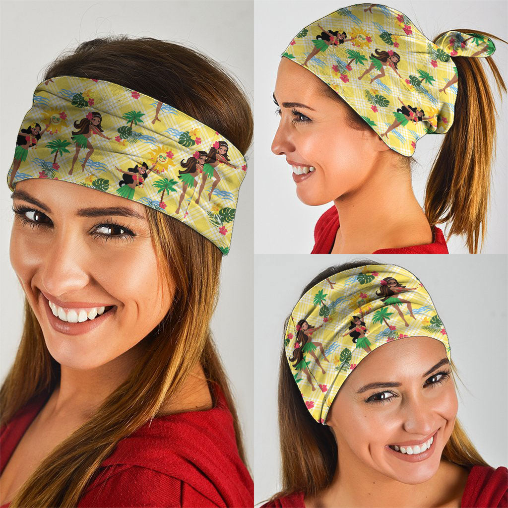 Hawaii Hula Girl Tropical Neck Gaiter Yellow Palaka LT01 - Polynesian Pride
