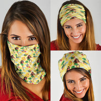Hawaii Hula Girl Tropical Neck Gaiter Yellow Palaka LT01 - Polynesian Pride