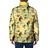 Hawaii Hula Girl Tropical Padded Jacket Yellow Palaka LT01 - Polynesian Pride