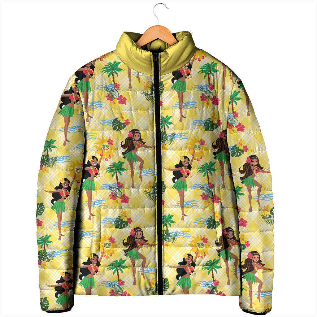 Hawaii Hula Girl Tropical Padded Jacket Yellow Palaka LT01 - Polynesian Pride