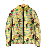Hawaii Hula Girl Tropical Padded Jacket Yellow Palaka LT01 - Polynesian Pride