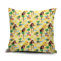 Hawaii Hula Girl Tropical Pillow Cover Yellow Palaka LT01 Yellow - Polynesian Pride