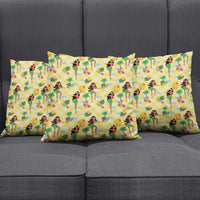 Hawaii Hula Girl Tropical Pillow Cover Yellow Palaka LT01 - Polynesian Pride