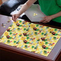 Hawaii Hula Girl Tropical Puzzle Yellow Palaka LT01 - Polynesian Pride
