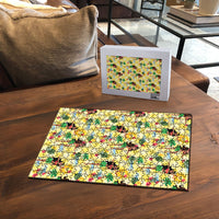 Hawaii Hula Girl Tropical Puzzle Yellow Palaka LT01 - Polynesian Pride