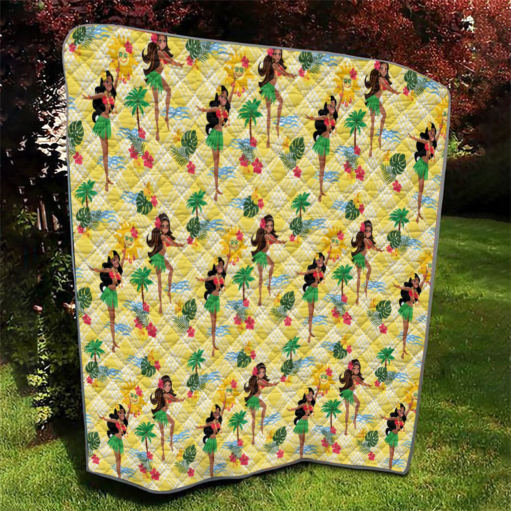 Hawaii Hula Girl Tropical Quilt Yellow Palaka LT01 - Polynesian Pride