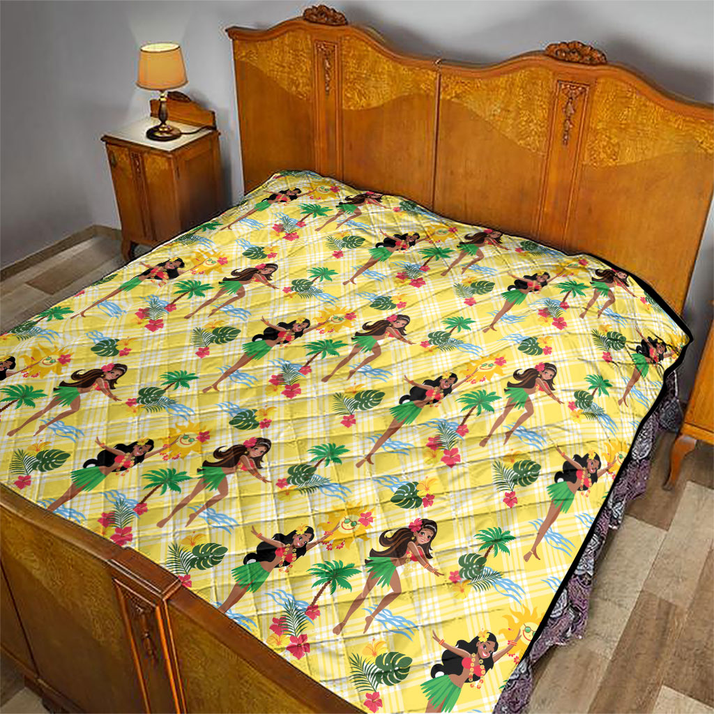 Hawaii Hula Girl Tropical Quilt Yellow Palaka LT01 - Polynesian Pride
