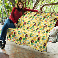 Hawaii Hula Girl Tropical Quilt Yellow Palaka LT01 - Polynesian Pride