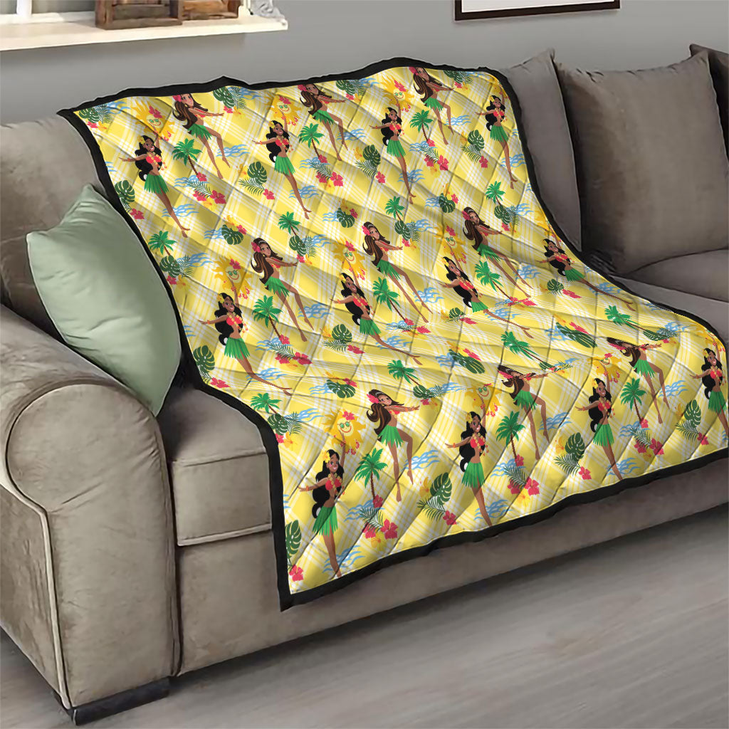 Hawaii Hula Girl Tropical Quilt Yellow Palaka LT01 - Polynesian Pride