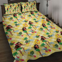 Hawaii Hula Girl Tropical Quilt Bed Set Yellow Palaka LT01 Yellow - Polynesian Pride