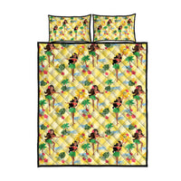 Hawaii Hula Girl Tropical Quilt Bed Set Yellow Palaka LT01 - Polynesian Pride