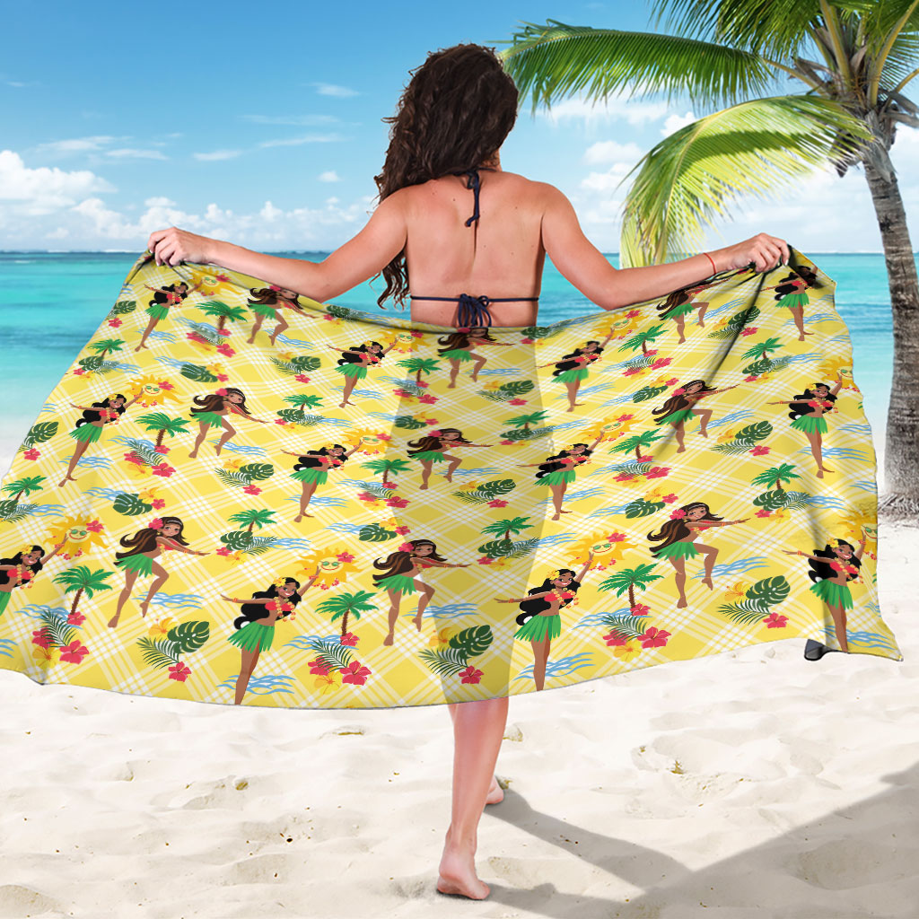 Hawaii Hula Girl Tropical Sarong Yellow Palaka LT01 - Polynesian Pride