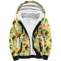 Hawaii Hula Girl Tropical Sherpa Hoodie Yellow Palaka LT01 Unisex Yellow - Polynesian Pride