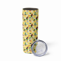 Hawaii Hula Girl Tropical Skinny Tumbler Yellow Palaka LT01 - Polynesian Pride