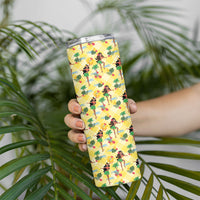 Hawaii Hula Girl Tropical Skinny Tumbler Yellow Palaka LT01 - Polynesian Pride