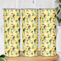 Hawaii Hula Girl Tropical Skinny Tumbler Yellow Palaka LT01 - Polynesian Pride
