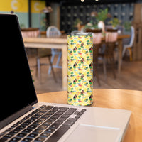 Hawaii Hula Girl Tropical Skinny Tumbler Yellow Palaka LT01 - Polynesian Pride