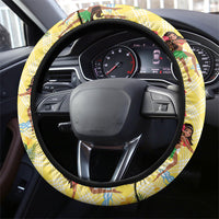 Hawaii Hula Girl Tropical Steering Wheel Cover Yellow Palaka LT01 - Polynesian Pride