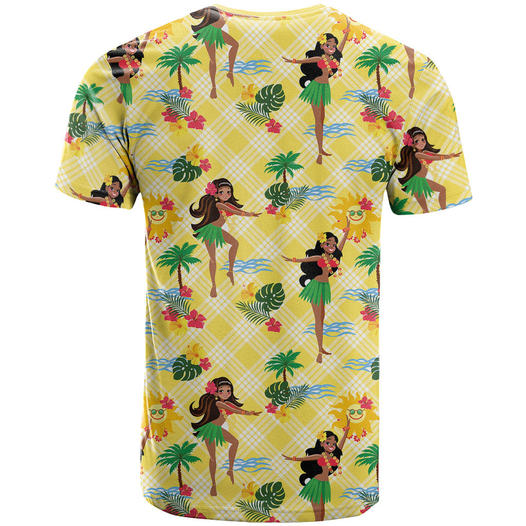Hawaii Hula Girl Tropical T Shirt Yellow Palaka LT01 - Polynesian Pride
