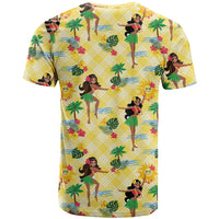 Hawaii Hula Girl Tropical T Shirt Yellow Palaka LT01 - Polynesian Pride