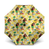 Hawaii Hula Girl Tropical Umbrella Yellow Palaka LT01 One Size Folded 11.42 inch Opened Diameter 37.4 inch Yellow - Polynesian Pride