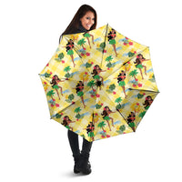 Hawaii Hula Girl Tropical Umbrella Yellow Palaka LT01 - Polynesian Pride