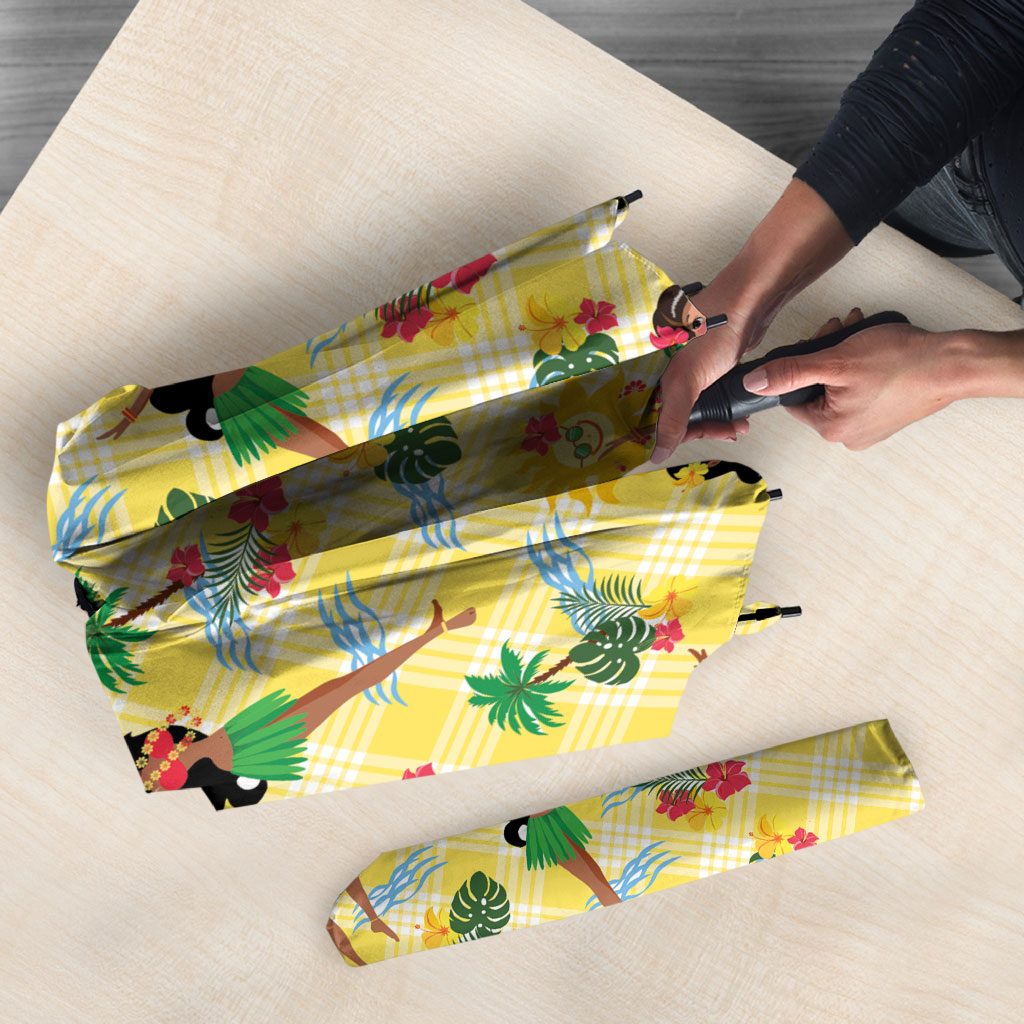 Hawaii Hula Girl Tropical Umbrella Yellow Palaka LT01 - Polynesian Pride