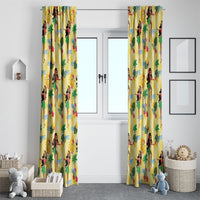 Hawaii Hula Girl Tropical Window Curtain Yellow Palaka LT01 - Polynesian Pride