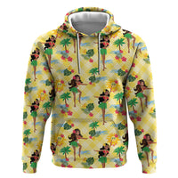 Hawaii Hula Girl Tropical Zip Hoodie Yellow Palaka LT01 Pullover Hoodie Yellow - Polynesian Pride