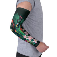Hawaii Hummingbird Tropical Flowers Arm Sleeves Dark Green LT01 - Polynesian Pride