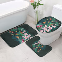 Hawaii Hummingbird Tropical Flowers Bathroom Set Dark Green LT01 - Polynesian Pride