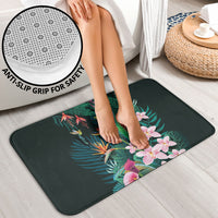 Hawaii Hummingbird Tropical Flowers Bathroom Set Dark Green LT01 - Polynesian Pride