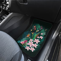 Hawaii Hummingbird Tropical Flowers Car Mats Dark Green LT01 - Polynesian Pride