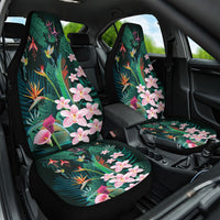 Hawaii Hummingbird Tropical Flowers Car Seat Cover Dark Green LT01 One Size Green - Polynesian Pride