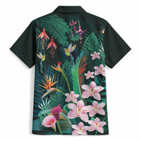 Hawaii Hummingbird Tropical Flowers Hawaiian Shirt Dark Green LT01 - Polynesian Pride