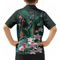 Hawaii Hummingbird Tropical Flowers Hawaiian Shirt Dark Green LT01 - Polynesian Pride