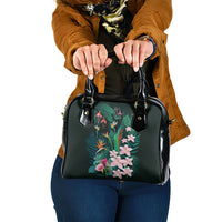 Hawaii Hummingbird Tropical Flowers Shoulder Handbag Dark Green LT01 One Size Green - Polynesian Pride