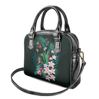 Hawaii Hummingbird Tropical Flowers Shoulder Handbag Dark Green LT01 - Polynesian Pride