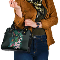 Hawaii Hummingbird Tropical Flowers Shoulder Handbag Dark Green LT01 - Polynesian Pride