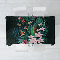 Hawaii Hummingbird Tropical Flowers Tablecloth Dark Green LT01 Green - Polynesian Pride