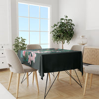 Hawaii Hummingbird Tropical Flowers Tablecloth Dark Green LT01 - Polynesian Pride