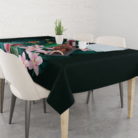 Hawaii Hummingbird Tropical Flowers Tablecloth Dark Green LT01 - Polynesian Pride